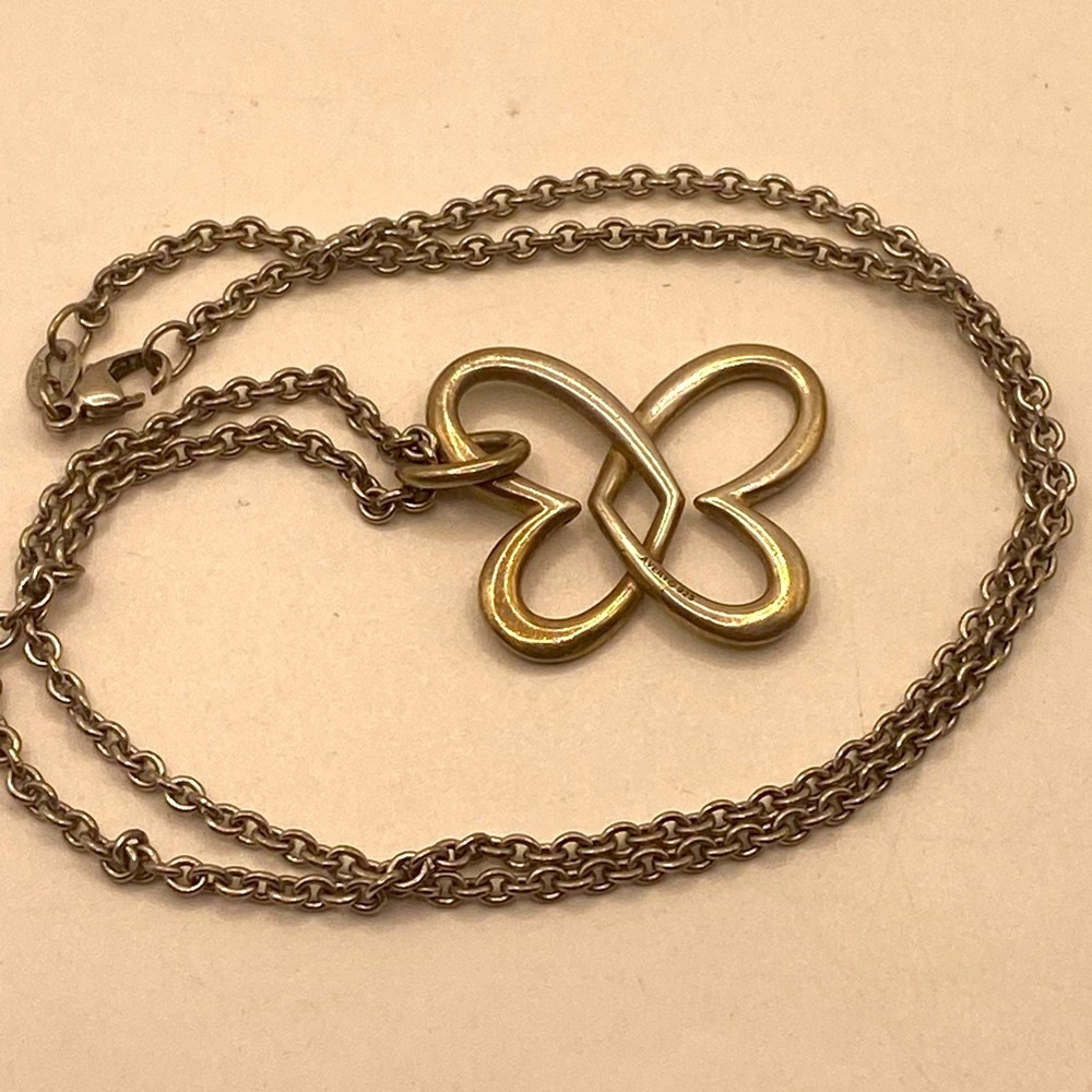 James Avery Retired Linked Heart Butterfly Chain with Pendant - Picture 4 of 6
